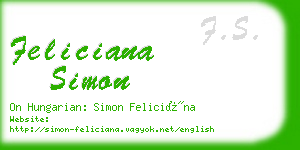feliciana simon business card